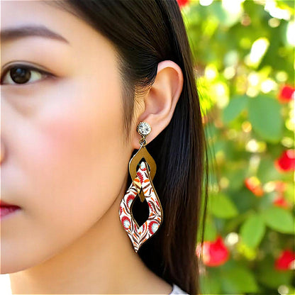 Wooden Pattern Earrings Earrings casuals Ear Rings Earrings party Trincket Jewellry Jewelry Jewellery