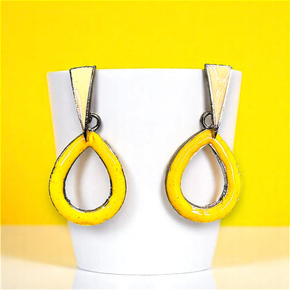 Funk Up Your Style with Colorful Earrings! Yellow Drop Earrings casuals Ear Rings Earrings office Trincket Jewellry Jewelry Jewellery