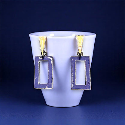 Funk Up Your Style with Colorful Earrings! Blue Rectangle Earrings casuals Ear Rings Earrings office Trincket Jewellry Jewelry Jewellery