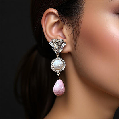 AD Stone studded Drop Earrings Earrings AD Ear Rings Earrings party Trincket Jewellry Jewelry Jewellery