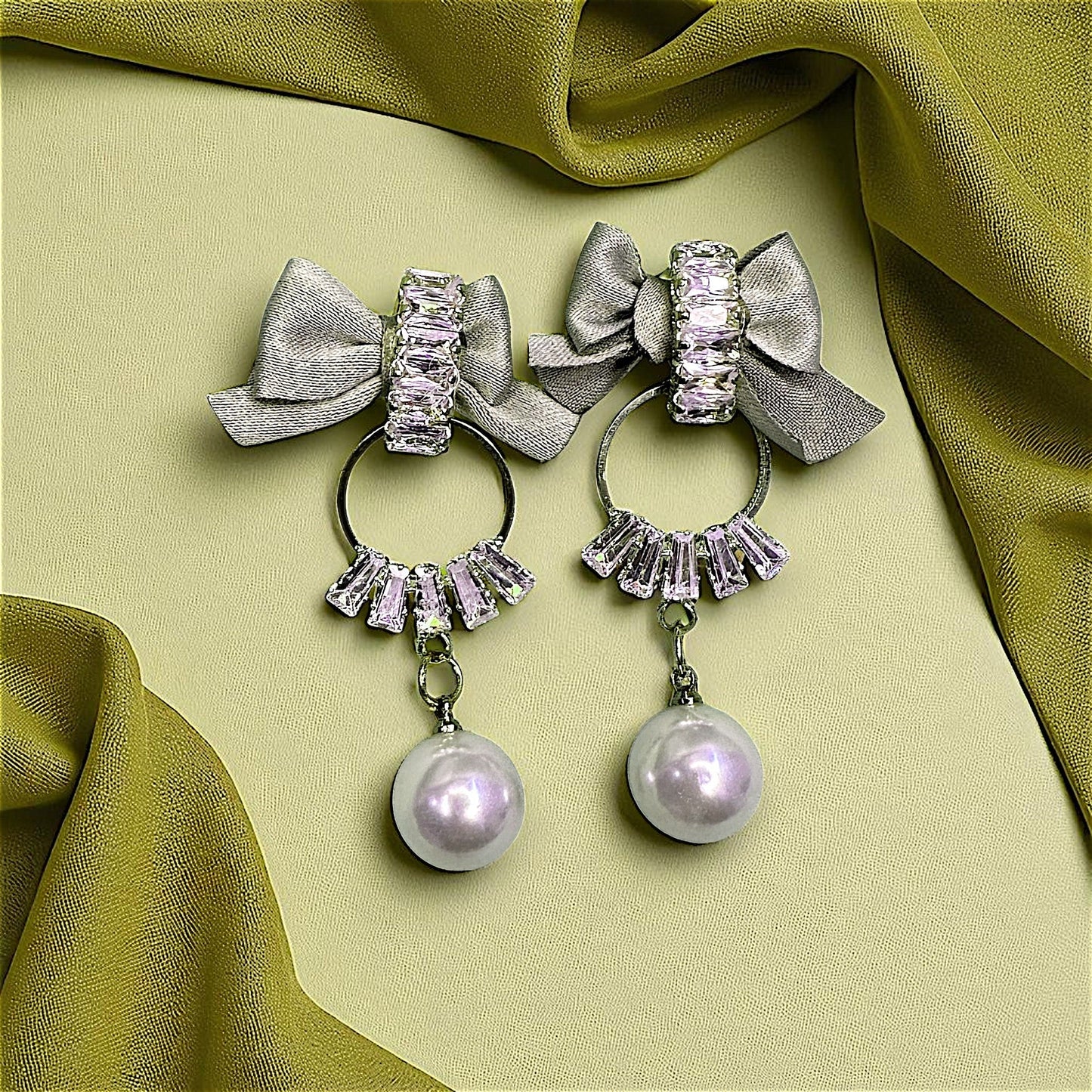 Bow Earrings Olive Earrings AD Ear Rings Earrings party Trincket Jewellry Jewelry Jewellery