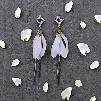 American Diamond Petal Earrings White Earrings AD Ear Rings Earrings party Trincket Jewellry Jewelry Jewellery