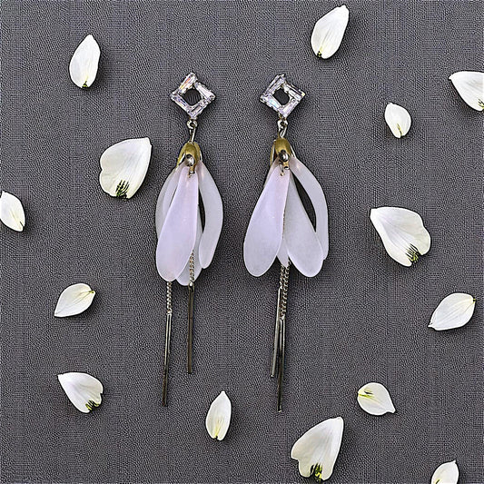 American Diamond Petal Earrings White Earrings AD Ear Rings Earrings party Trincket Jewellry Jewelry Jewellery