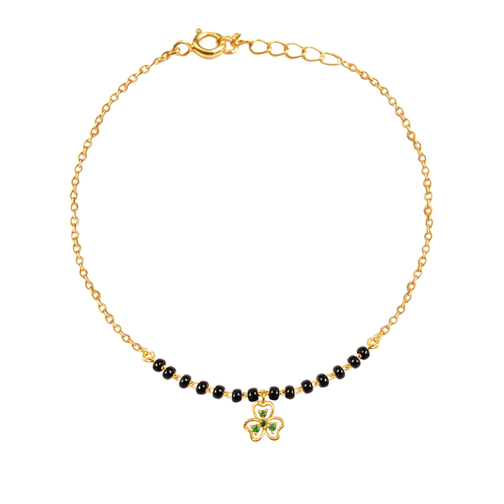 Silver Lucky Clover Mangalsutra Bracelet