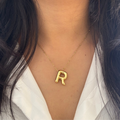 Glossy Initial Pendant – R