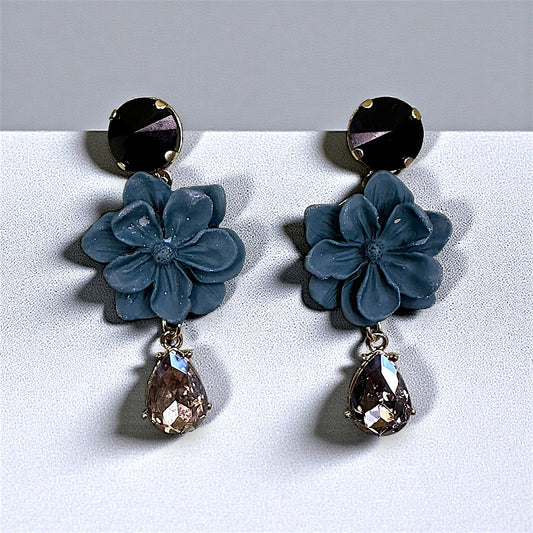 Matt Finish Sea Green Flower Stone Earrings sea green Earrings Ear Rings Earrings ethnic party Trincket Jewellry Jewelry Jewellery