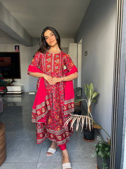 New Printed Kurta Pant Set Blue
