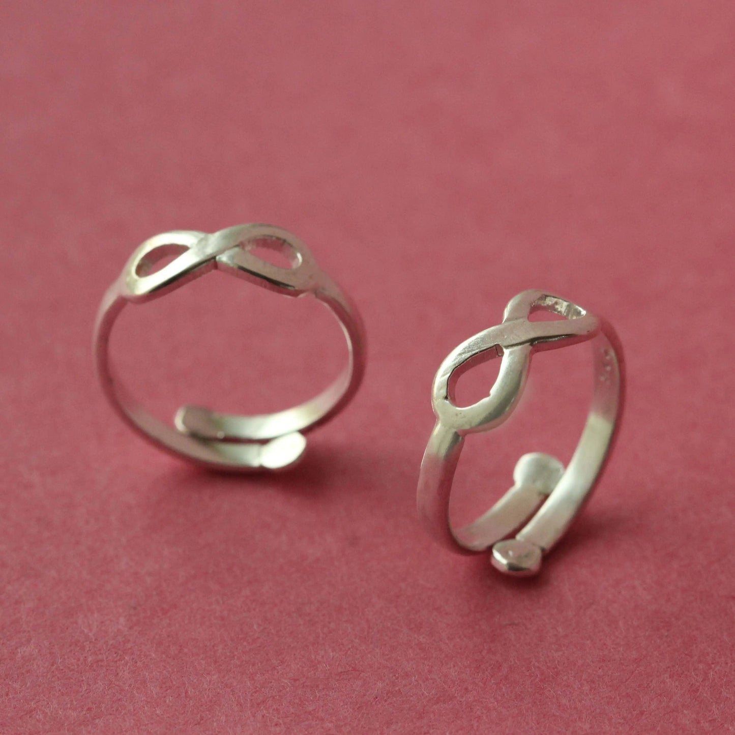 92.5 Sterling Silver Infinity Toe Ring (Pair)