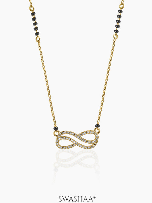 Iraani Infinity Diamond 18K Gold Plated Mangalsutra