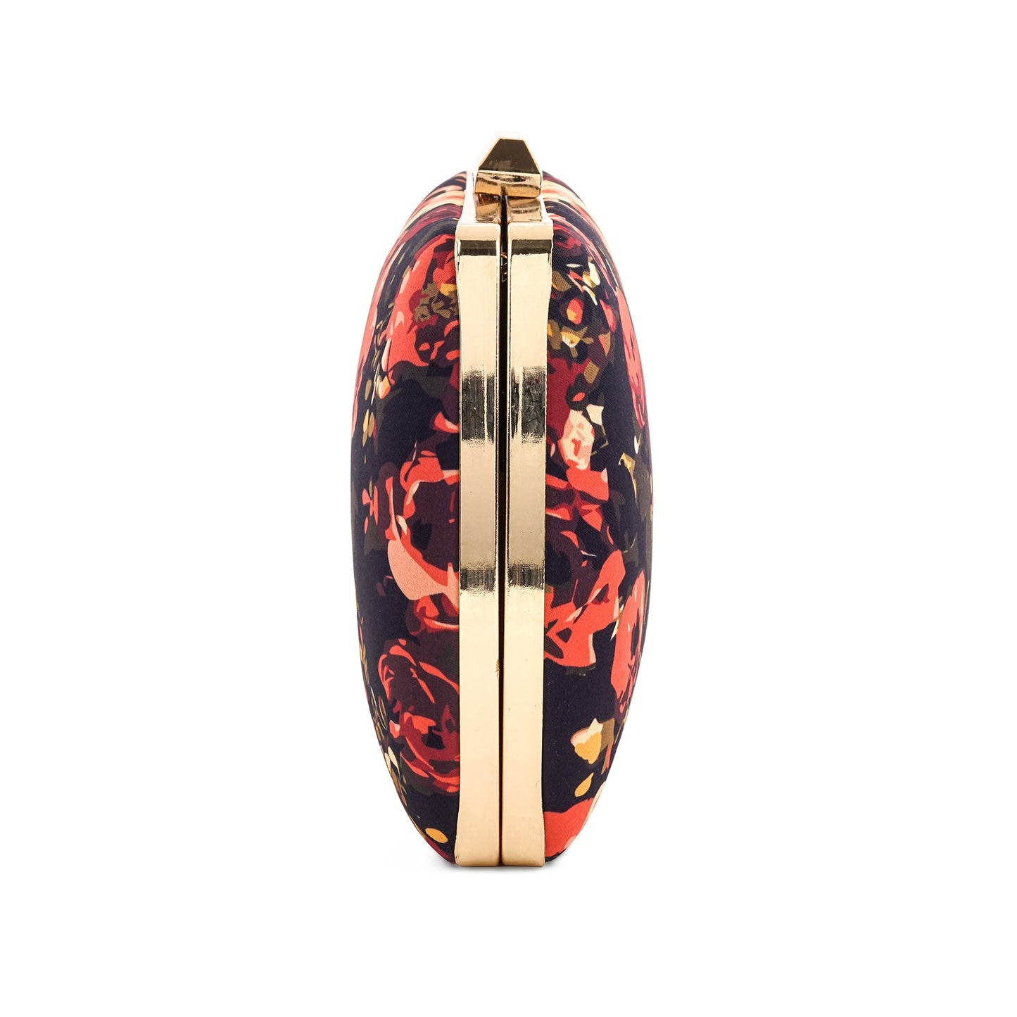 Midnight Mimosa Black And Red Printed Clutch