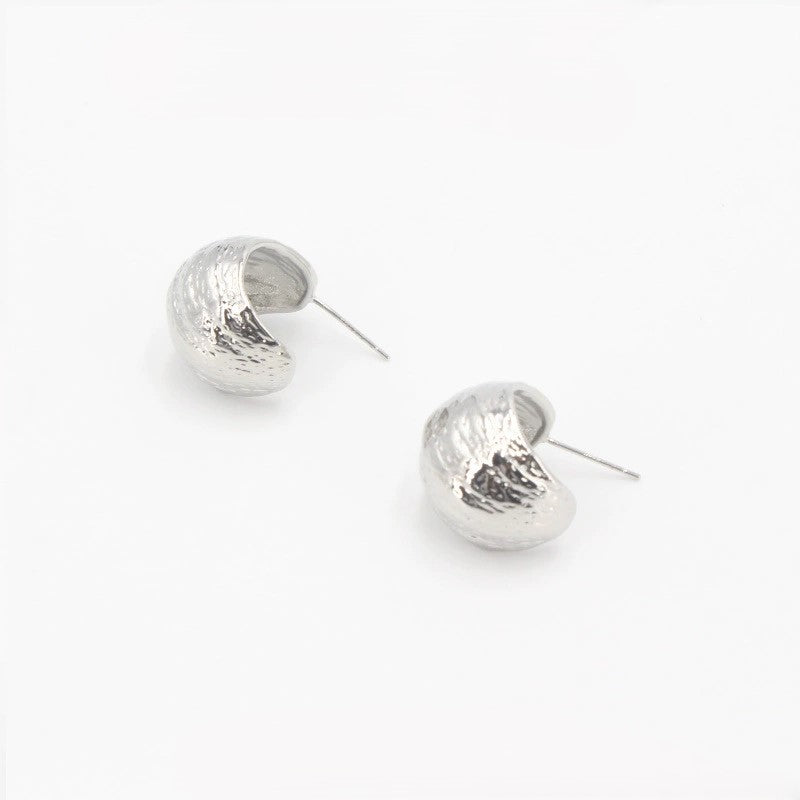 Sliver C Shaped Pin Earrings JLT11480