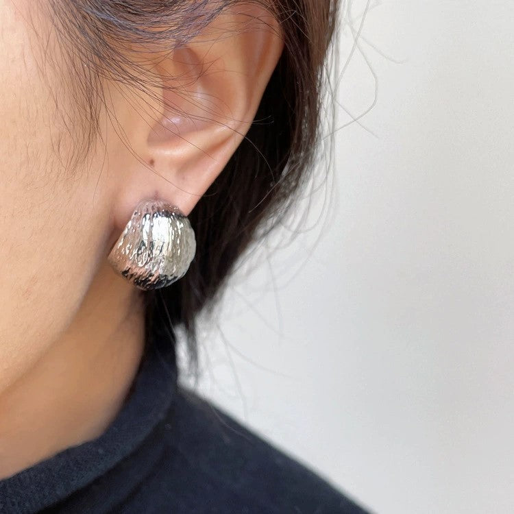 Sliver C Shaped Pin Earrings JLT11480
