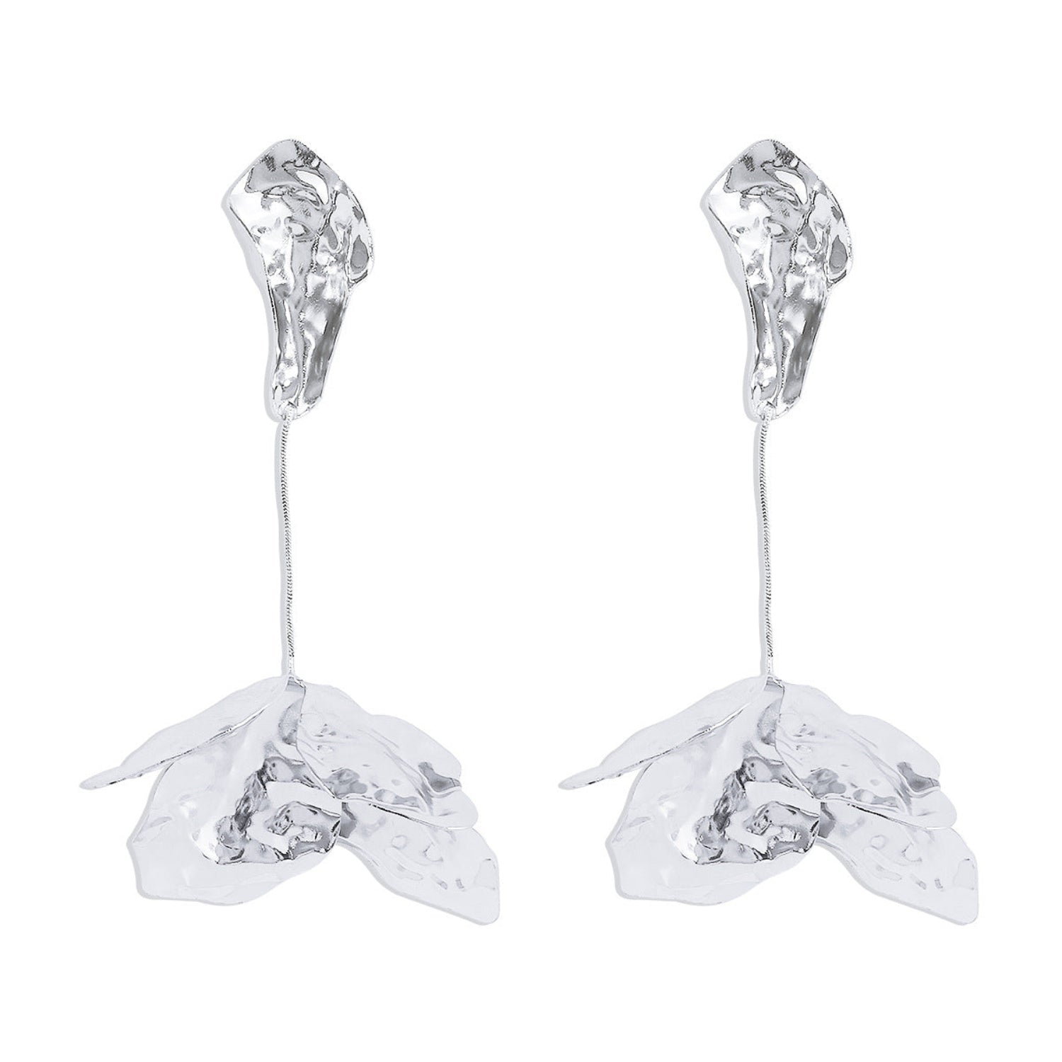Sculptural Floral Drop Earrings