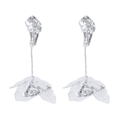 Sculptural Floral Drop Earrings