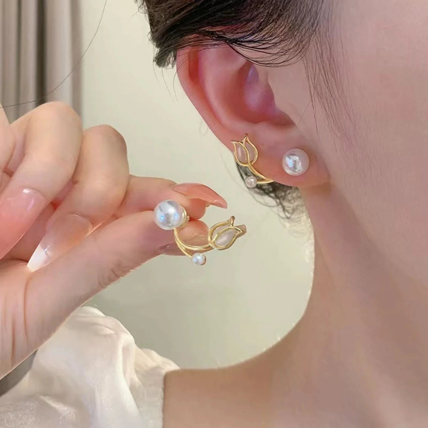 Pearl Bud Pin Earrings JLT12589