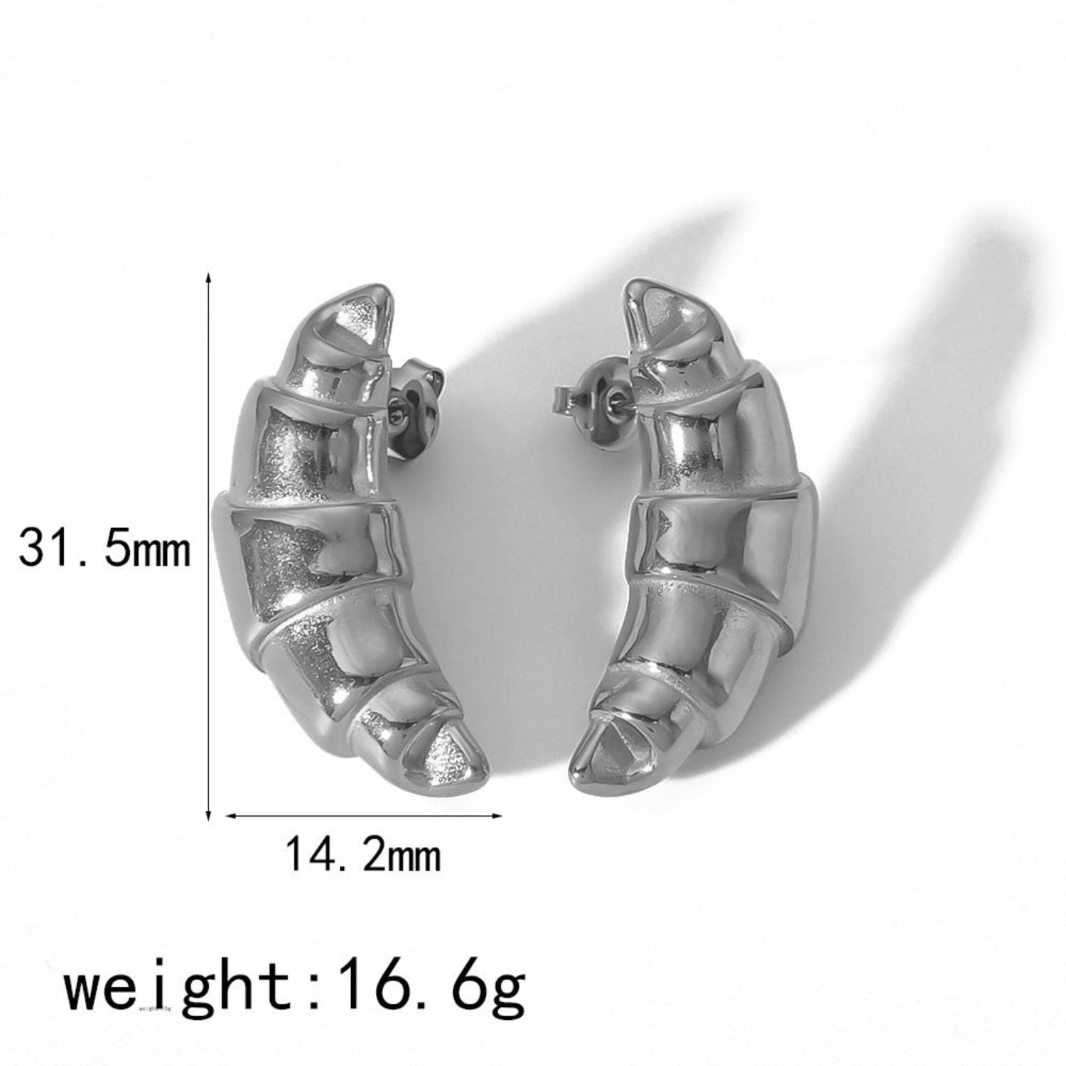 Croissant Silver Pin Earrings JLT12643