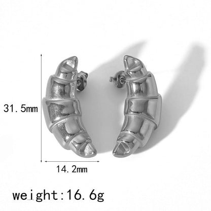 Croissant Silver Pin Earrings JLT12643