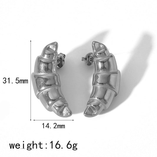Croissant Silver Pin Earrings JLT12643