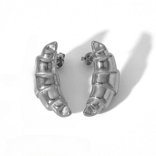 Croissant Silver Pin Earrings JLT12643