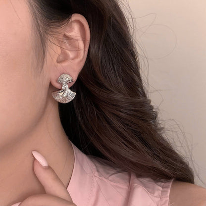 Semi Twisted Silver Stud Earrings JLT12704