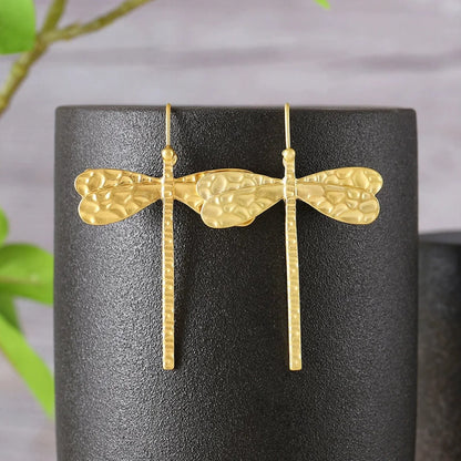 Dragonfly Textured Drop Earrings JLT12788