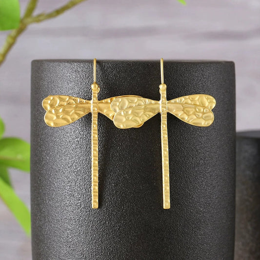 Dragonfly Textured Drop Earrings JLT12788