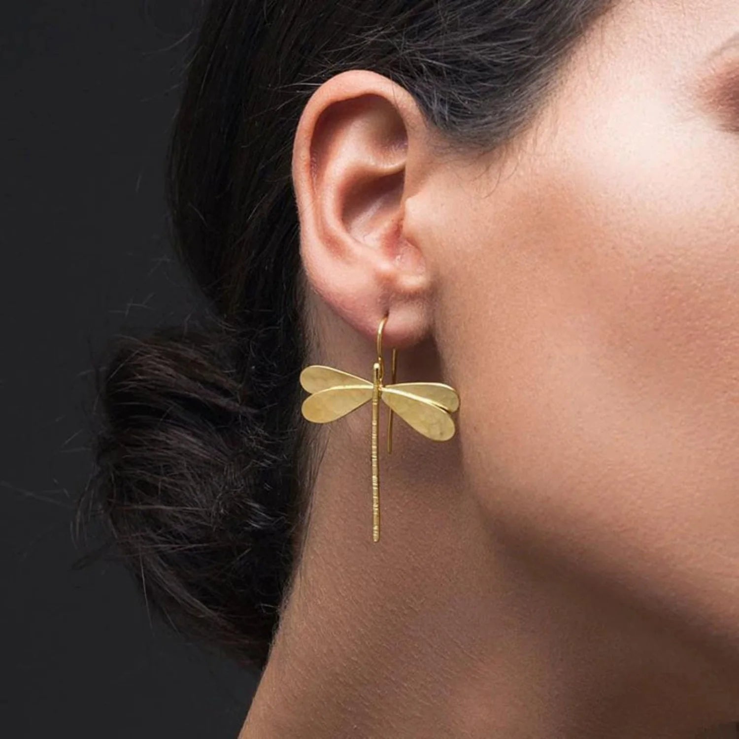 Dragonfly Textured Drop Earrings JLT12788