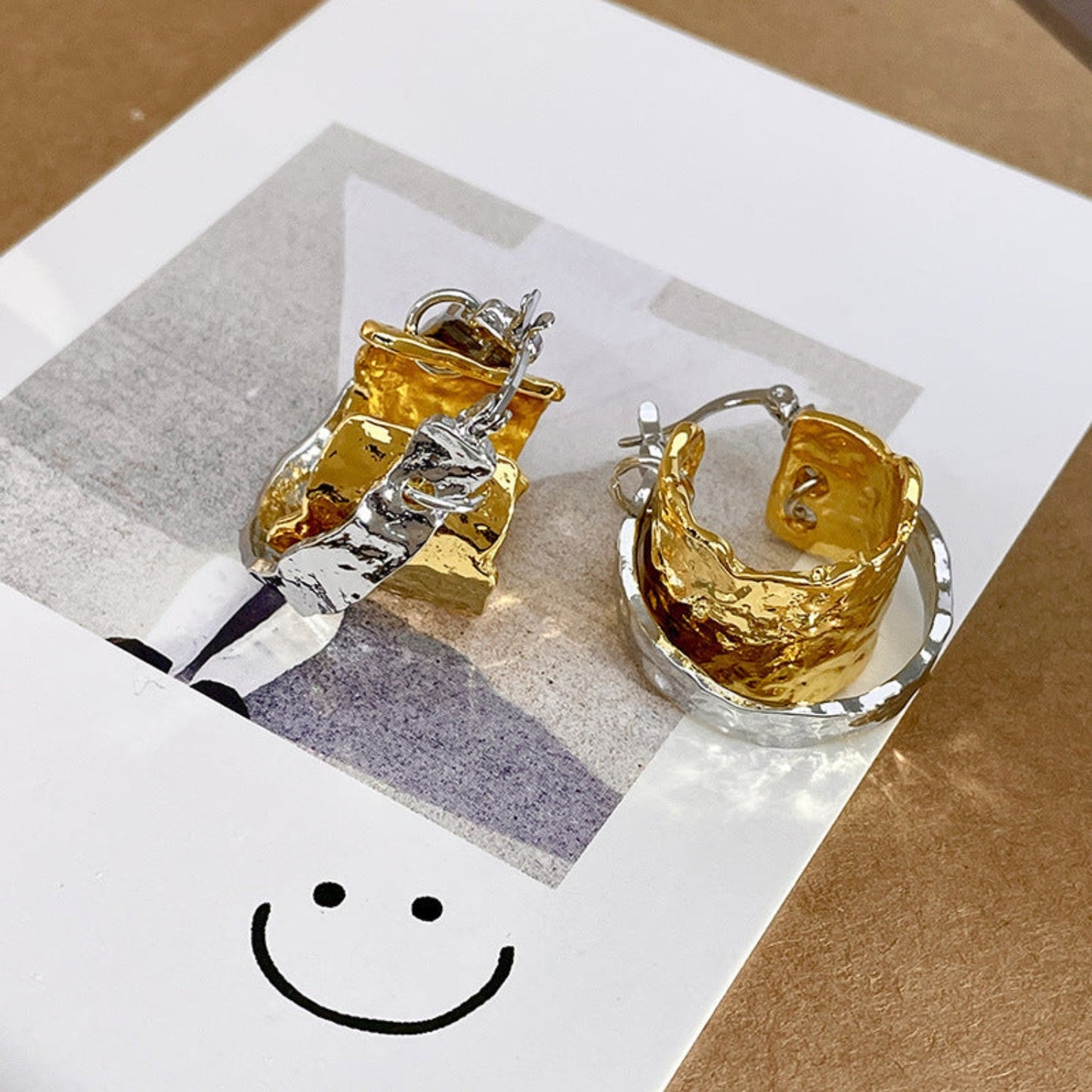 Radiant Dual Tone Hoop Earrings JLT12841