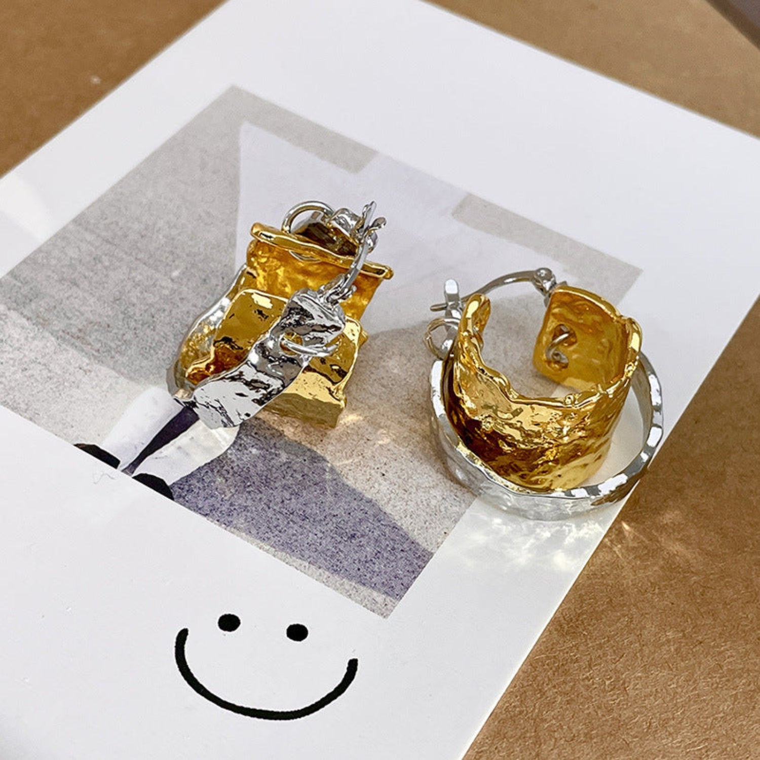 Radiant Dual Tone Hoop Earrings JLT12841
