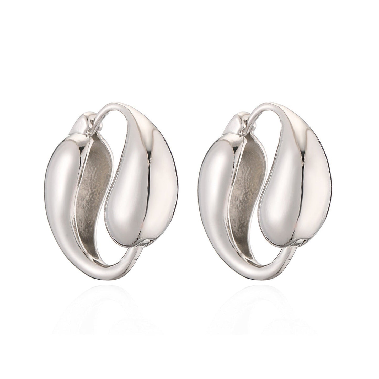 Dual Water Droplet Hoop Earrings JLT12860