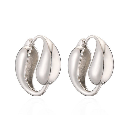 Dual Water Droplet Hoop Earrings JLT12860