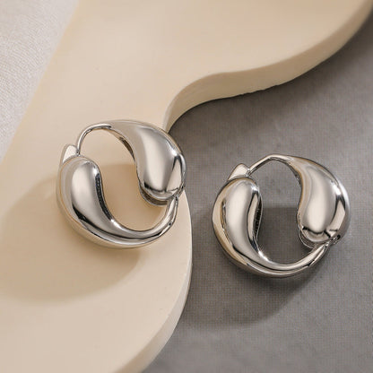 Dual Water Droplet Hoop Earrings JLT12860
