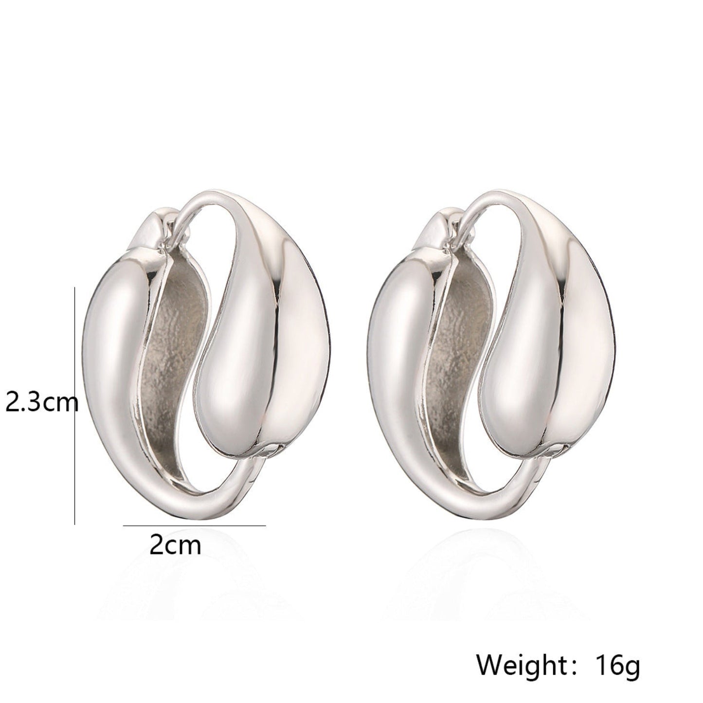 Dual Water Droplet Hoop Earrings JLT12860