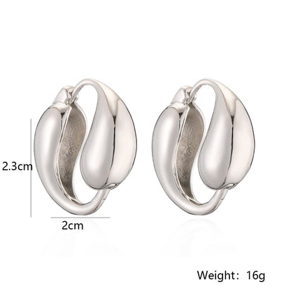 Dual Water Droplet Hoop Earrings JLT12860