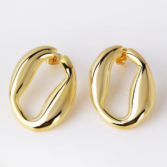 Gold Organic Pin Earrings JLT12861
