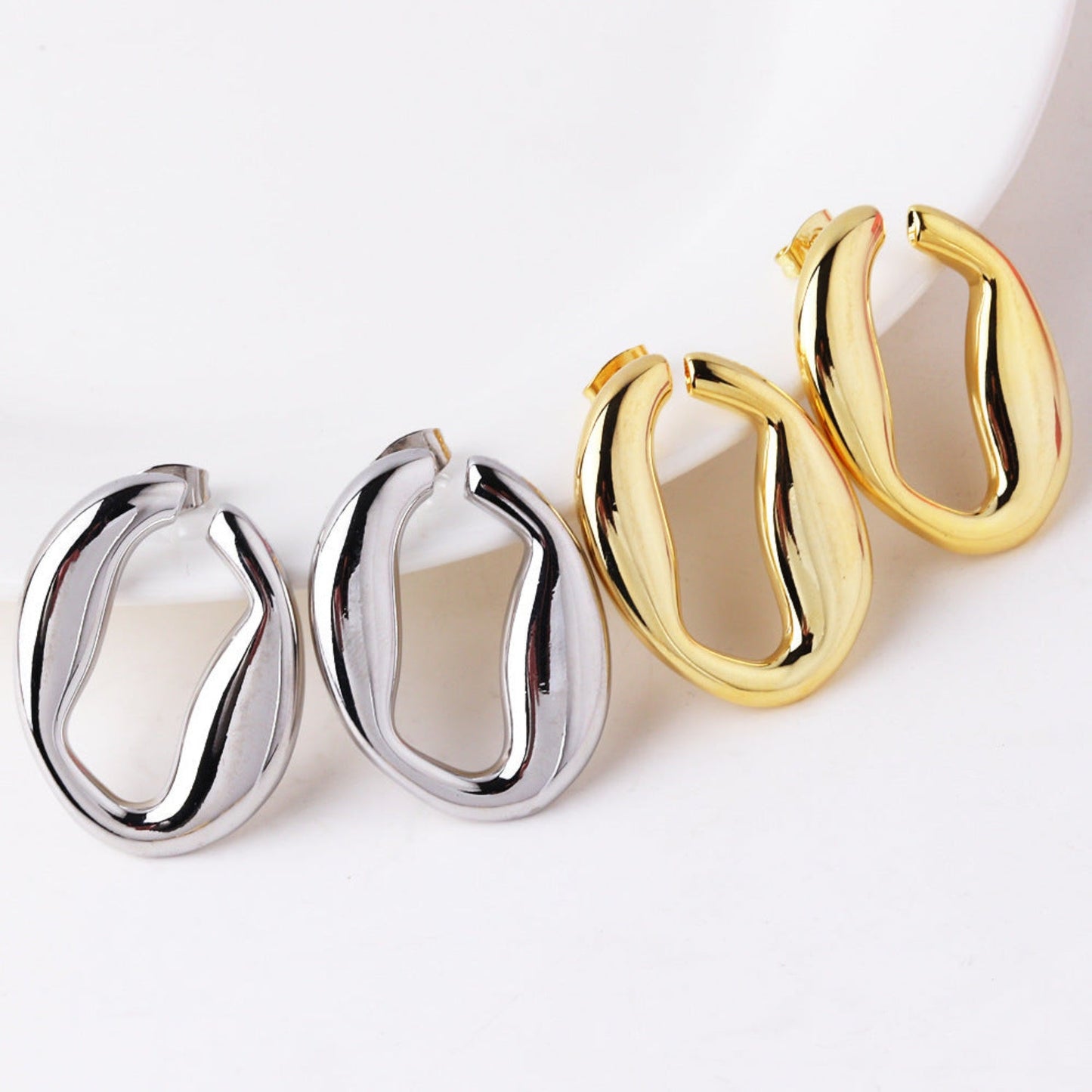 Chunky Silver Pin Earrings JLT12862