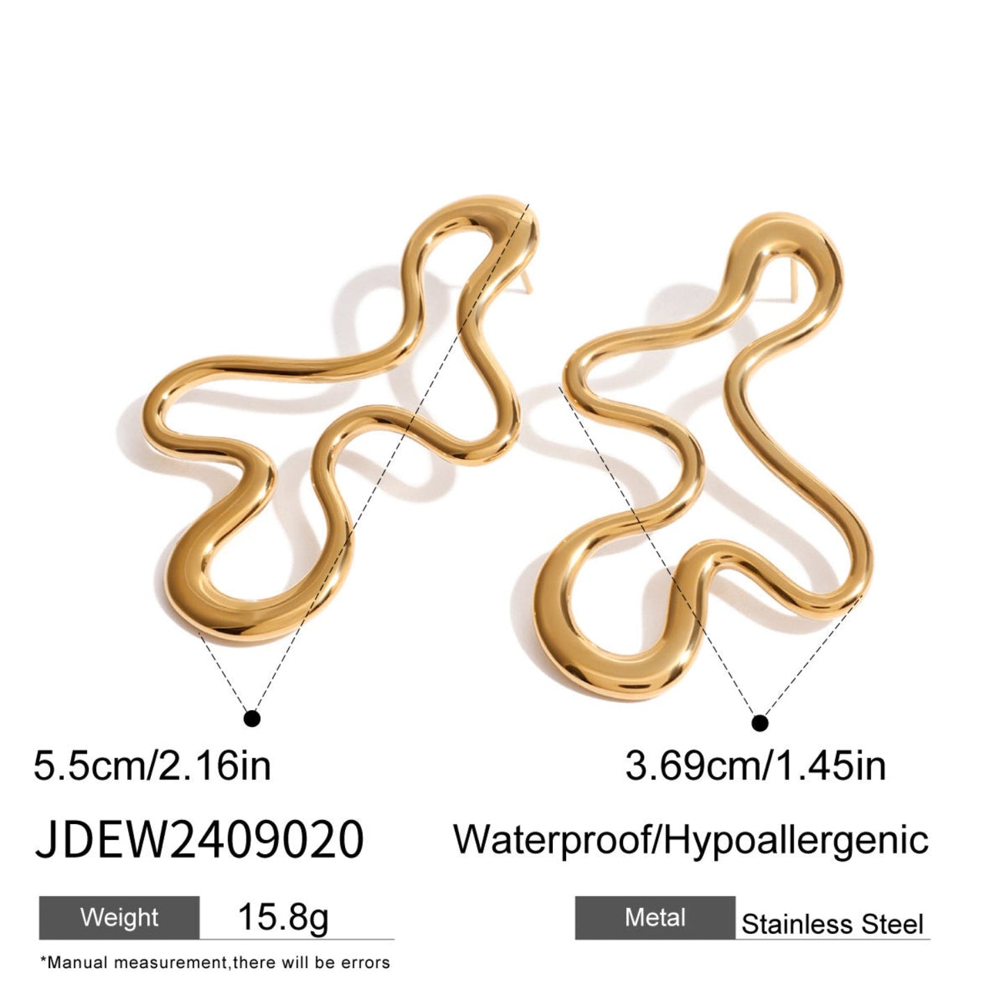 Hollow Gold Statement Earring JLT12915