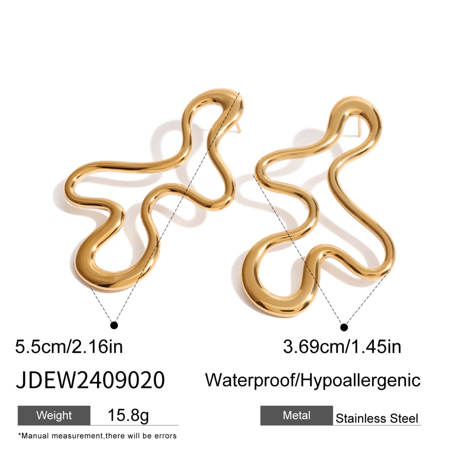 Hollow Gold Statement Earring JLT12915