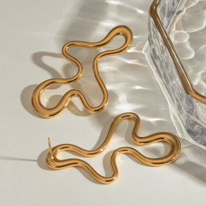 Hollow Gold Statement Earring JLT12915