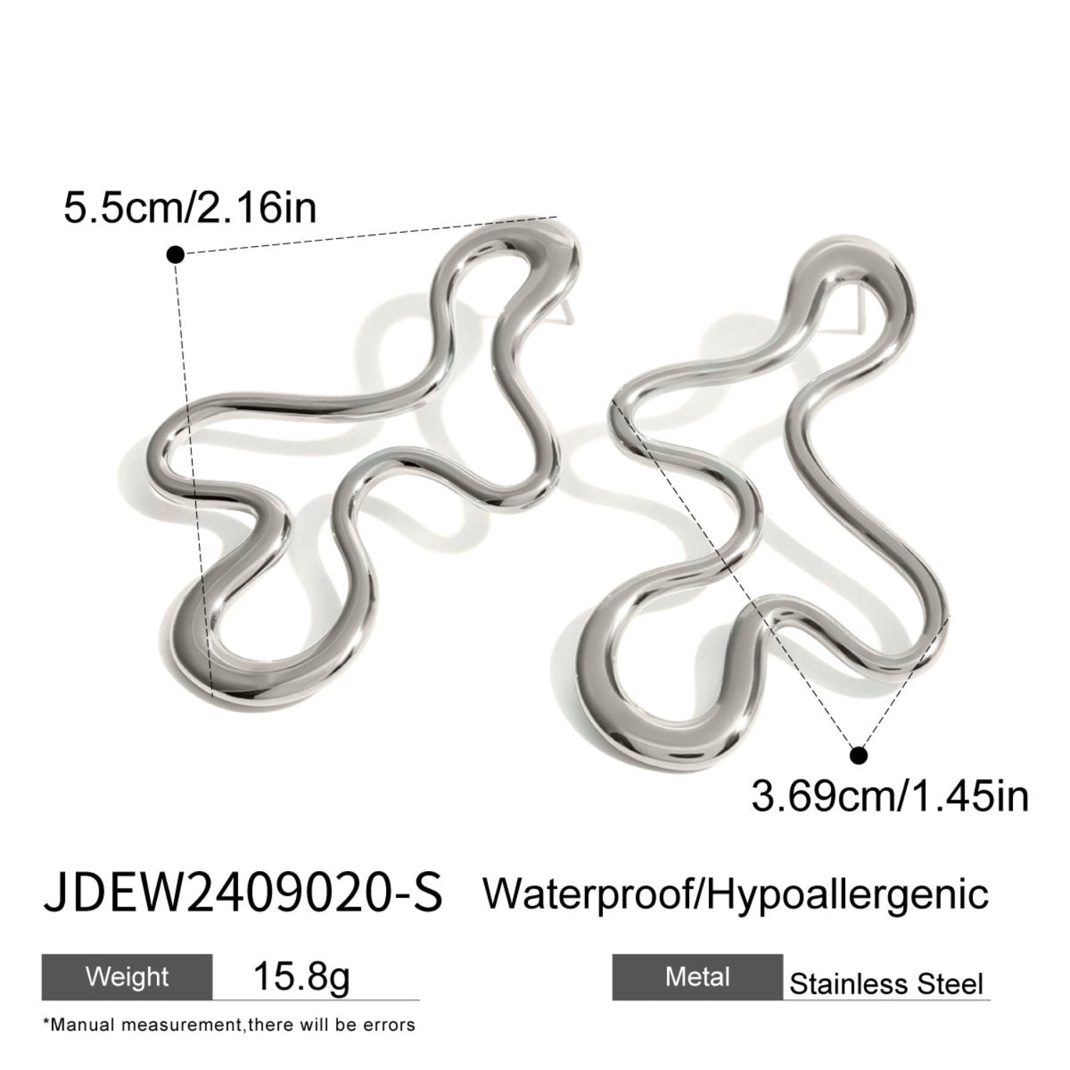 Hollow Silver Statement Earring JLT12916