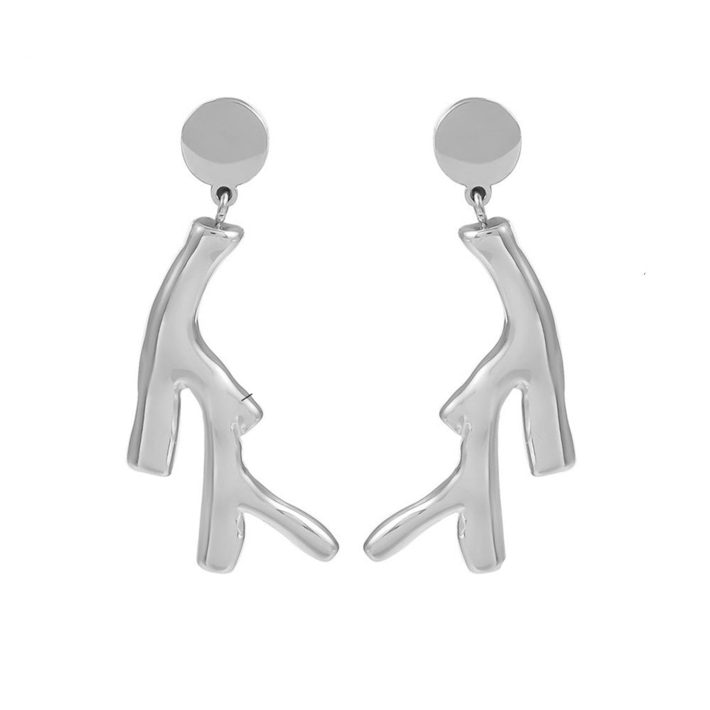 Coral Branch Silver Drop Earring JLT12951