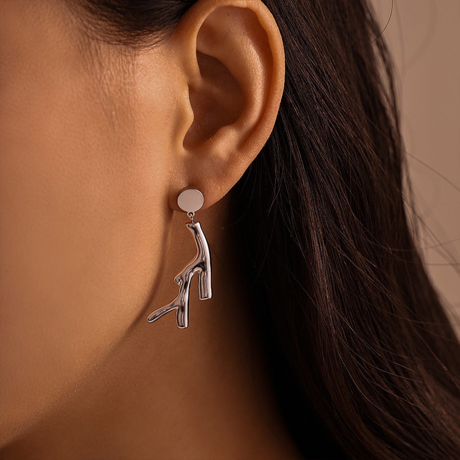 Coral Branch Silver Drop Earring JLT12951