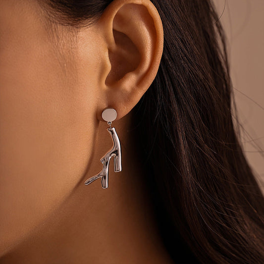 Coral Branch Silver Drop Earring JLT12951