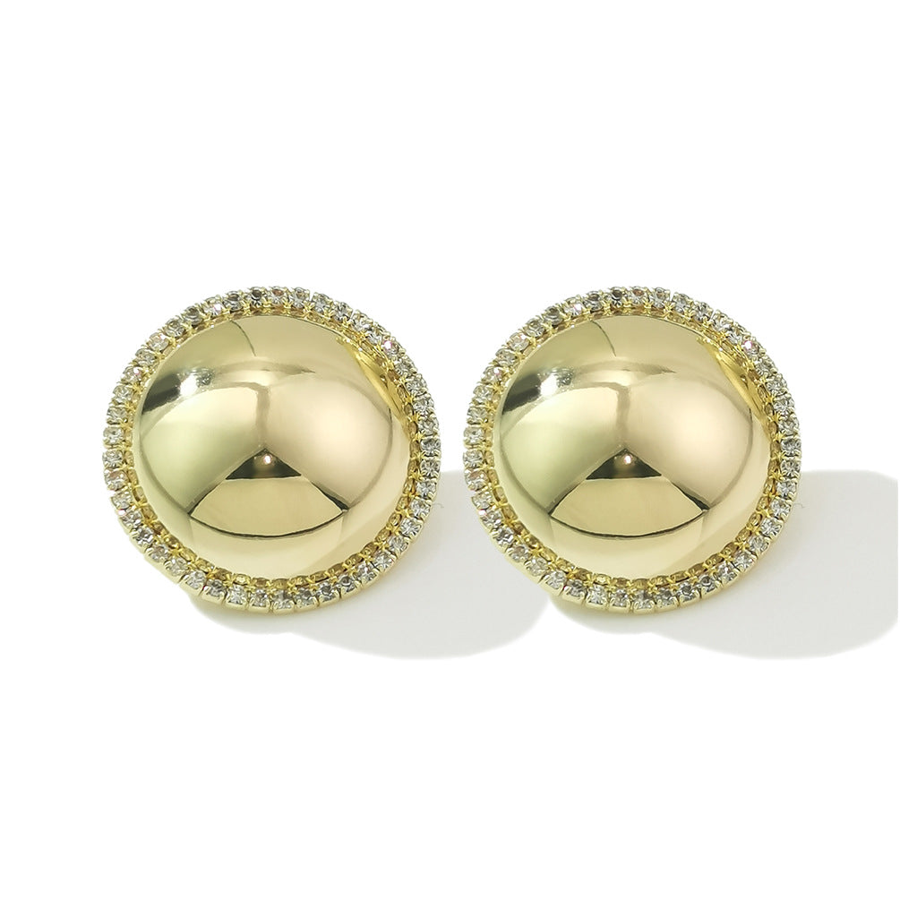 Halo Button Stud Earring JLT12964