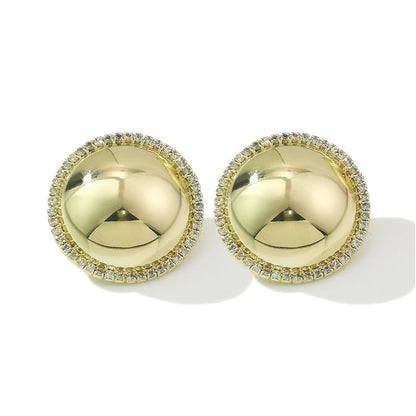 Halo Button Stud Earring JLT12964