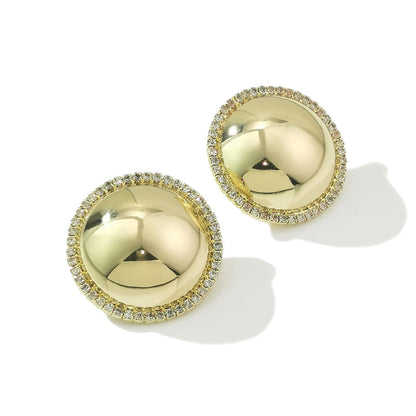 Halo Button Stud Earring JLT12964