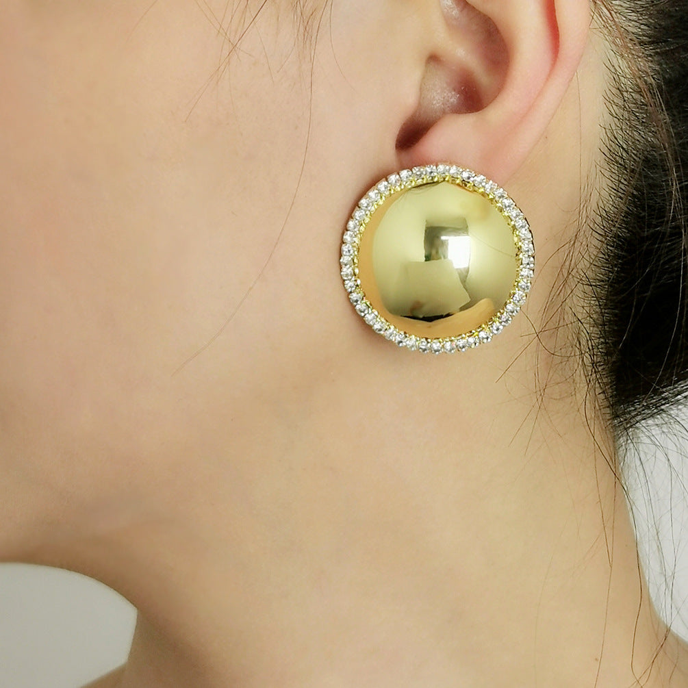 Halo Button Stud Earring JLT12964