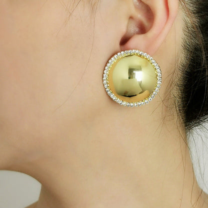 Halo Button Stud Earring JLT12964
