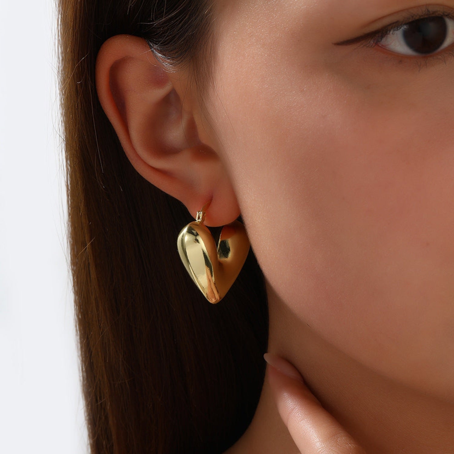 Heart Gold Hoop Earring JLT12977