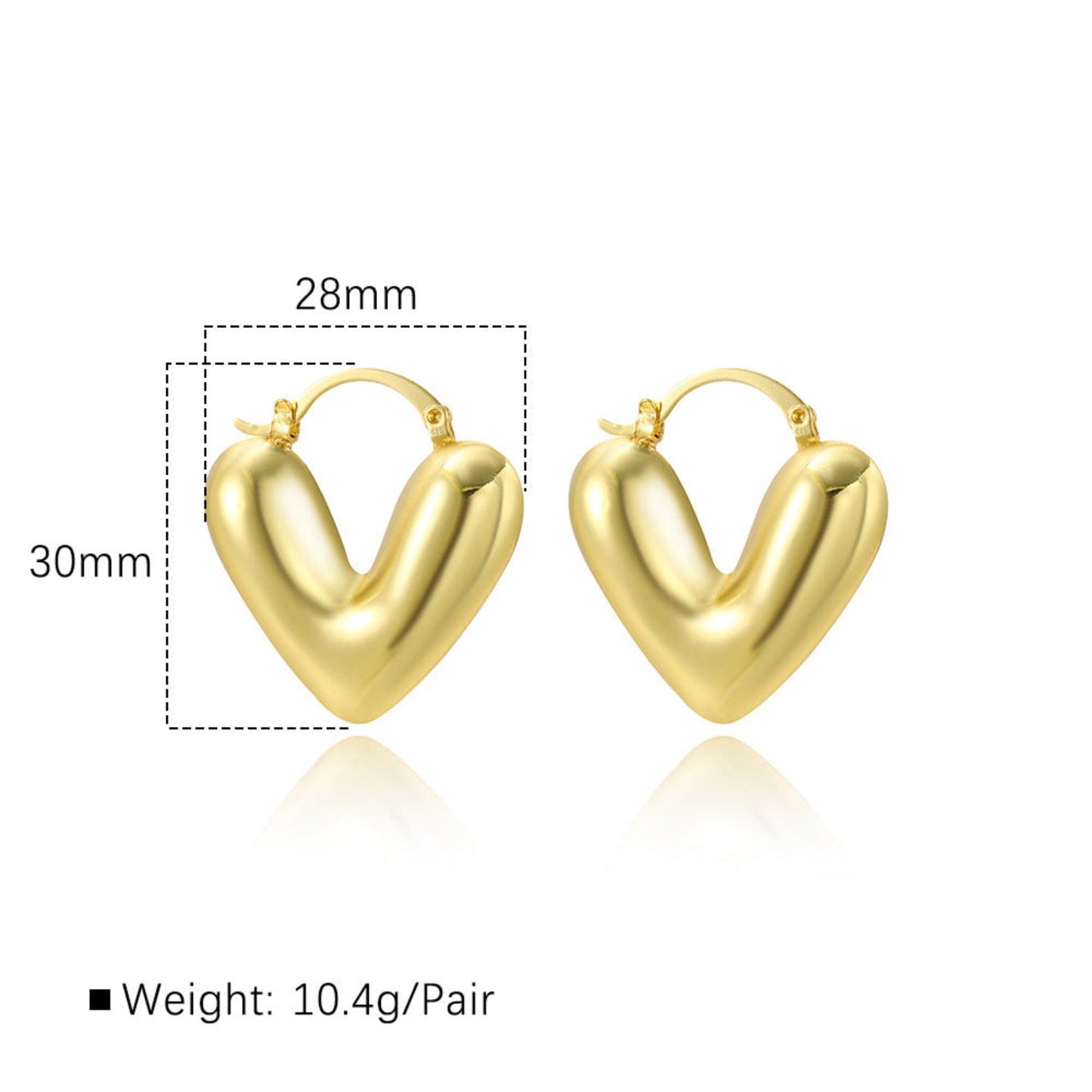 Heart Gold Hoop Earring JLT12977